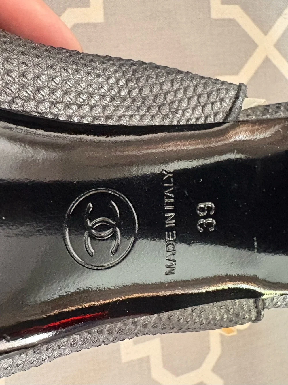CHANEL Black Slingback Pumps with CC Cap Toe.Size 39